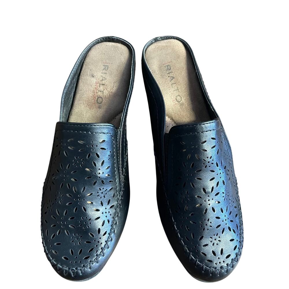 RIALTO Women's Comfort Black Mule Slip On Shoes Size 7